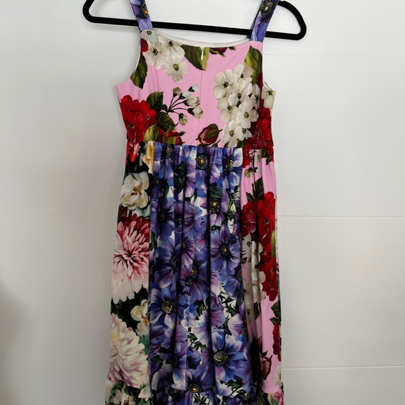 Dolce & Gabbana Multi Colored Floral Strap Sleeve Party Dress Stretch - Picture 5 of 8